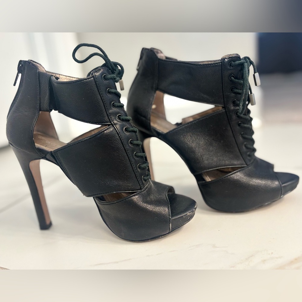 BCBGeneration Black Lace-Up Heels